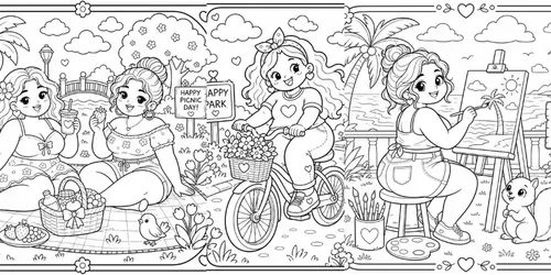 Curvy Cuties Coloring Book Pages For Teens generated by chatgpt-image