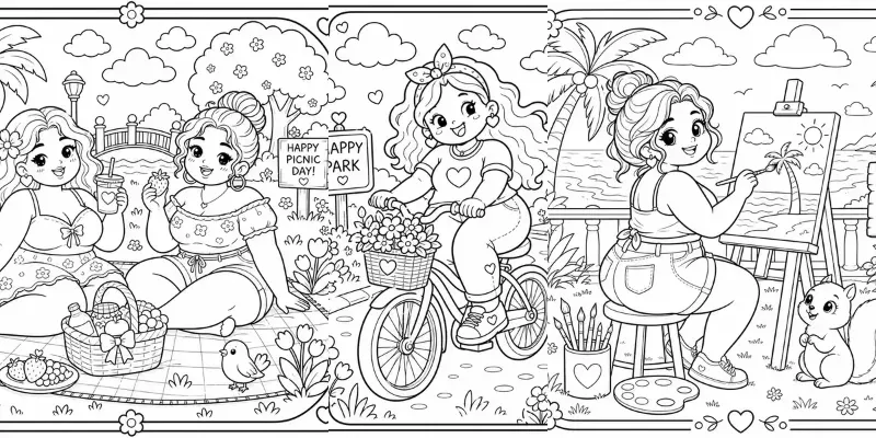 Curvy Cuties Coloring Book Pages For Teens generated by undefined