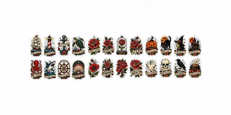 Title Tattoo Flash Sticker Engines generated by undefined