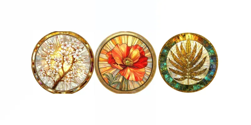 Stained Glass Flower Design Template generated by undefined