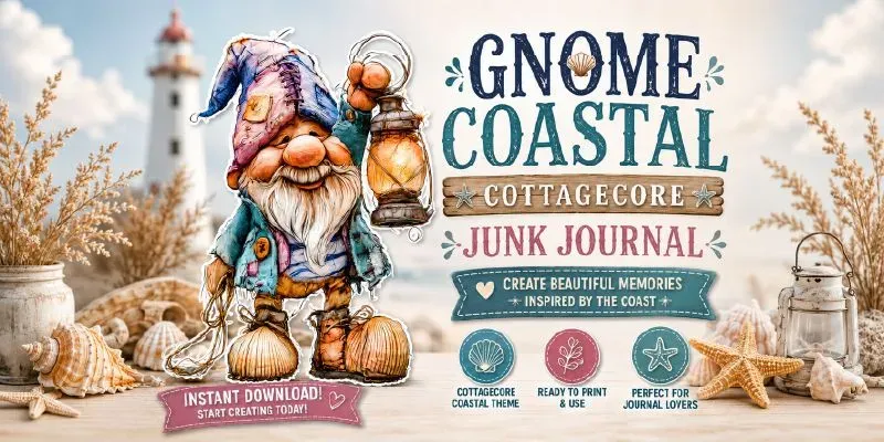 Gnome Coastal Cottagecore Junk Journals generated by undefined