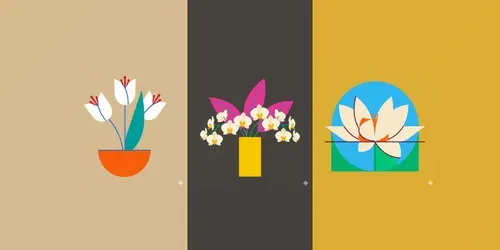 Minimalist Screen Print Botanical Art generated by gemini-image