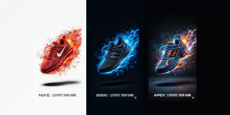 Dynamic Midair Sneaker Ad Shot generated by undefined