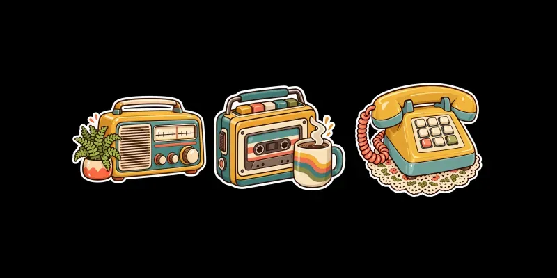 Cozy Retro Gen X Stickers