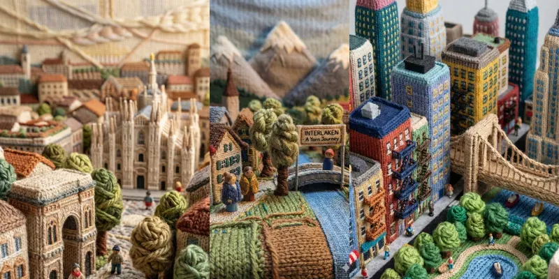 Knitted City Diorama Portrait Generators generated by undefined