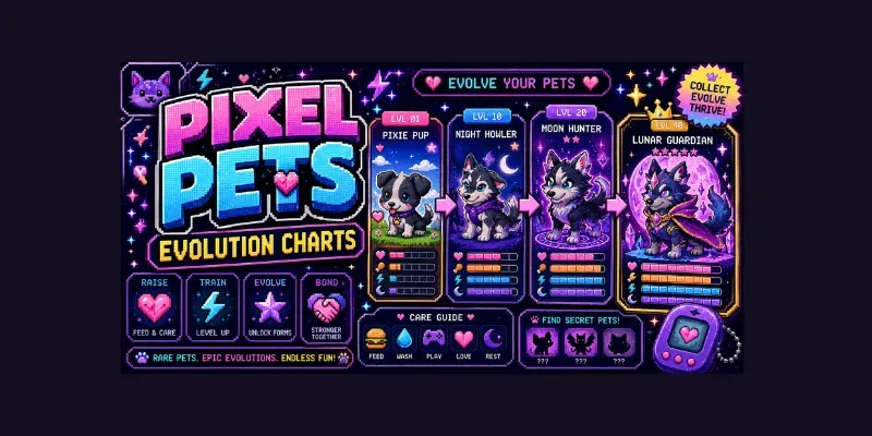 Pixel Pets Evolution Charts generated by undefined