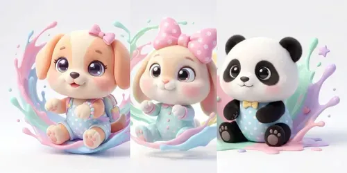 Cute 3D Kawaii Animal Characters generated by gemini-image