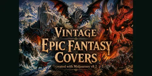Vintage Epic Fantasy Covers generated by midjourney
