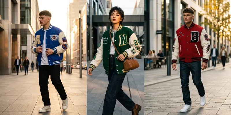 Varsity Jacket Streetwear Models