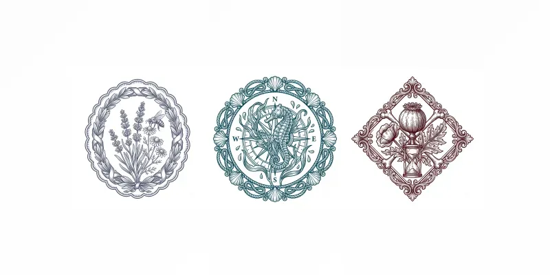 Vintage Woodcut Apothecary Labels