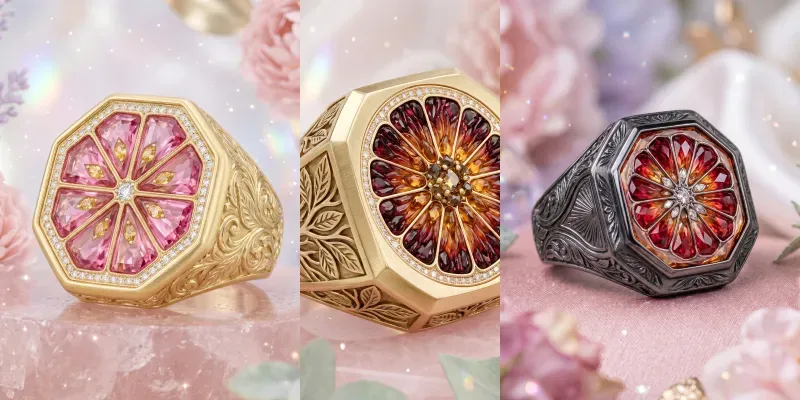 Crystal Citrus Anatomy Signet Rings generated by undefined