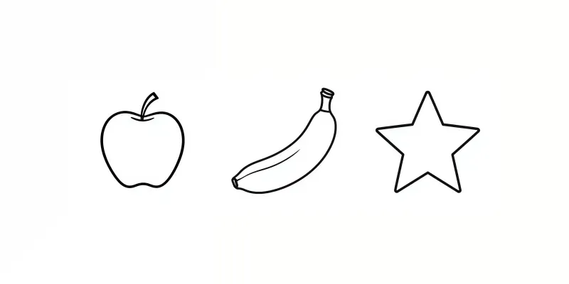 Simple Kids Coloring Pages Outlines generated by undefined