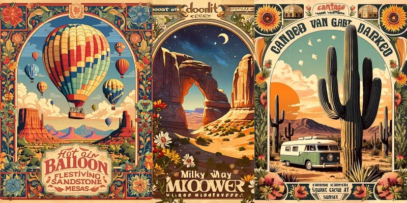 Retro Desert Travel Posters For Etsy generated by undefined