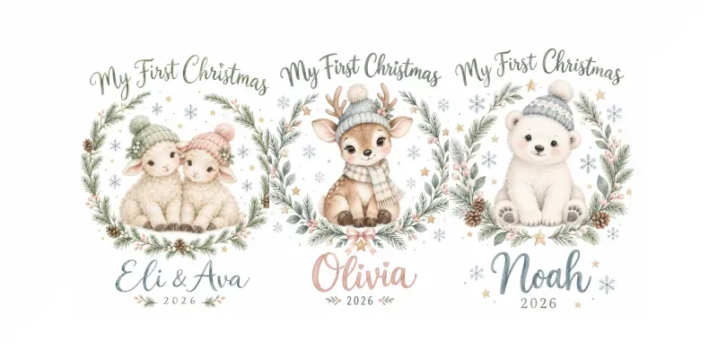 Baby First Christmas Art Prints