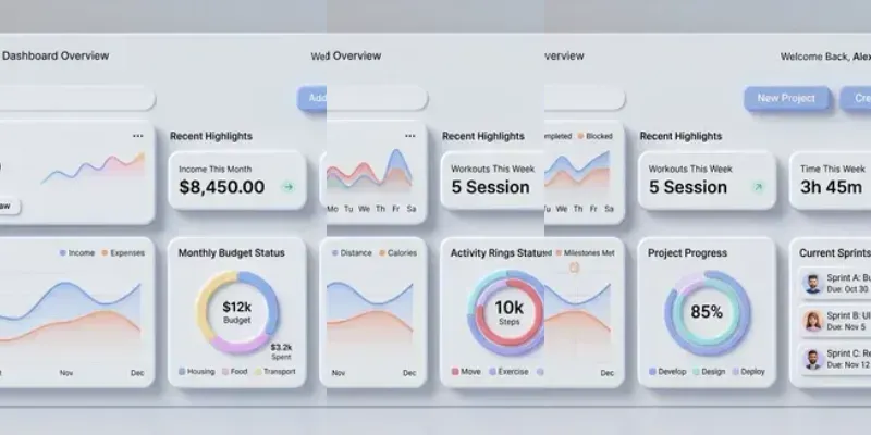Modern Soft UI Dashboard Designs generated by undefined