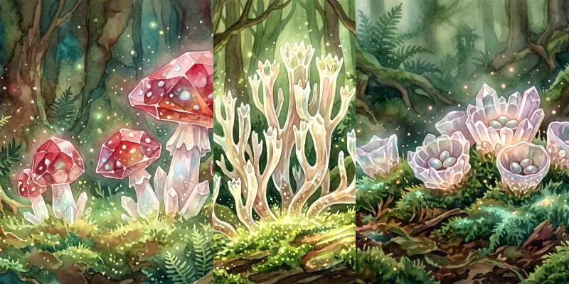Dreamy Crystal Mushrooms generated by undefined
