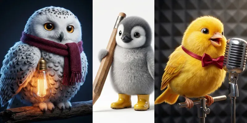 Premium 3D Cartoon Bird Mascots