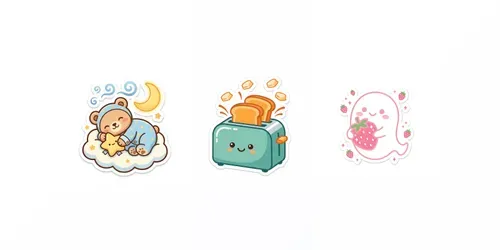 Kawaii Diecut Stickers generated by gemini-image