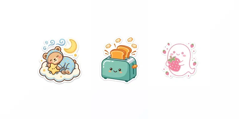 Kawaii Diecut Stickers generated by undefined