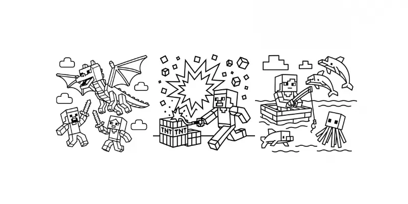 Minecraft Coloring Pages For Kids generated by undefined