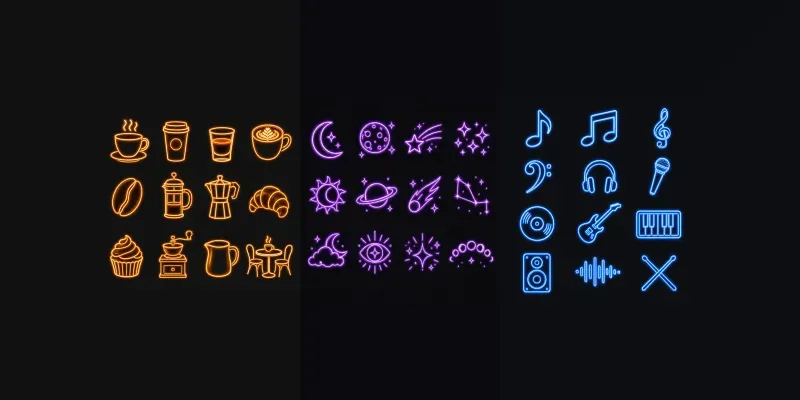 Neon Sign Clipart Sets generated by undefined