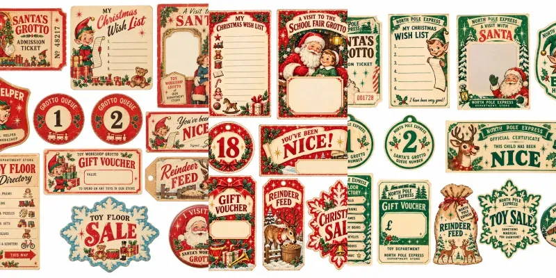 Santas Grotto Ephemera Sheets