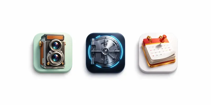 Premium 3D iOS App Icons generated by undefined