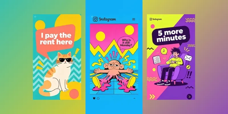 Funny Vector Instagram Posts generated by undefined