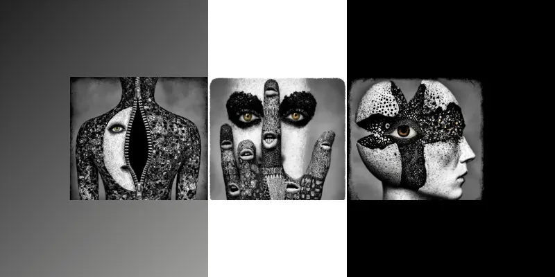 Monochrome Surreal Ink Art generated by undefined
