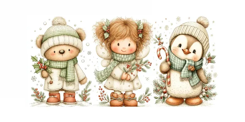 Sage Christmas Storybook Characters generated by undefined