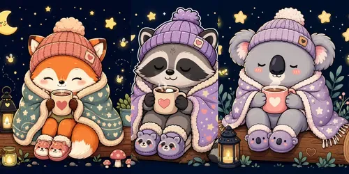 Cozy Cute Animal Illustrations generated by chatgpt-image