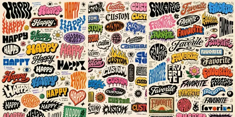 Experimental Lettering Concept Sheets generated by undefined