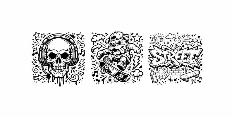 Urban Graffiti Coloring Book generated by undefined