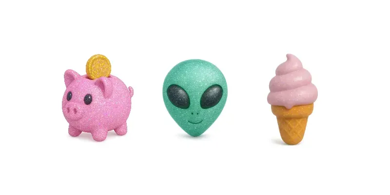 Glittery 3D Emoji Icons generated by undefined