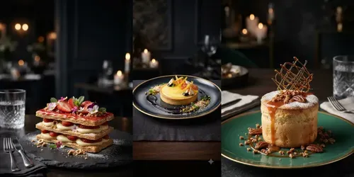 Luxury Plated Dessert Advertising generated by gemini-image