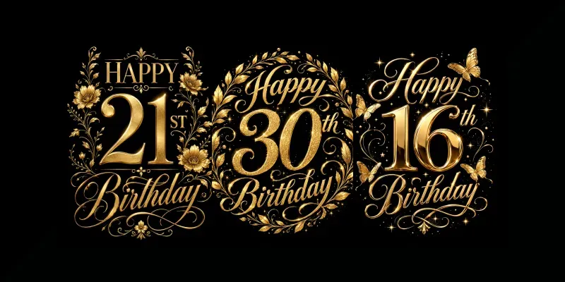 Premium Birthday Typographies generated by undefined