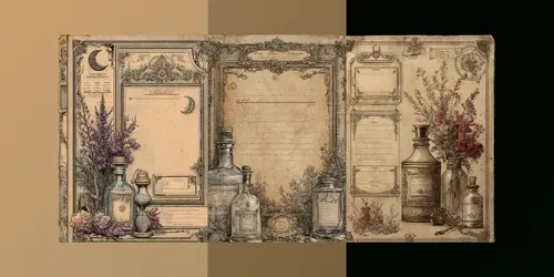 Apothecary Junk Journal Pages generated by midjourney