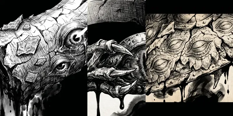 The Cursed Relics Macro Dark Fantasy Inks generated by undefined