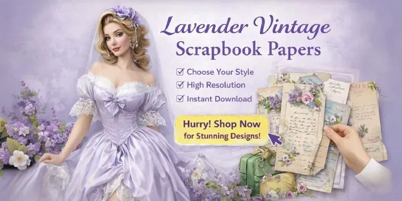 Lavender French Vintage Scrapbook Papers generated by undefined