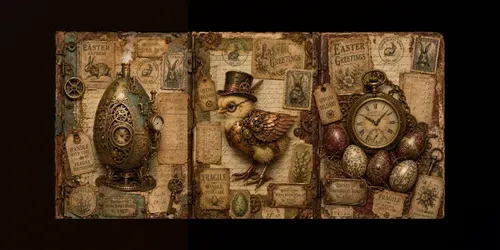 Steampunk Easter Junk Journals generated by chatgpt-image
