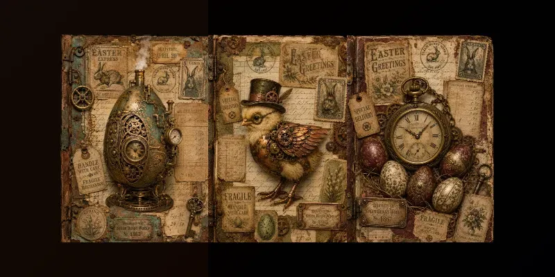 Steampunk Easter Junk Journals
