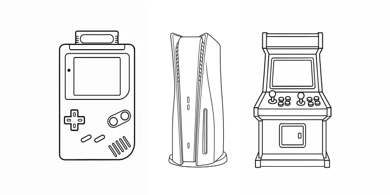 Gaming Consoles Coloring Book Pages generated by undefined