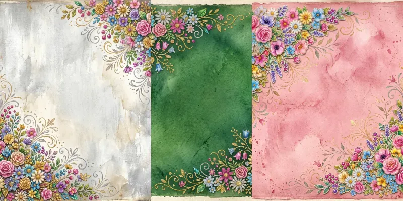 Shiny Stickers Floral Vintage Backgrounds generated by undefined