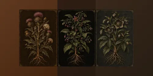 Vintage Dark Botanical Illustrations generated by chatgpt-image
