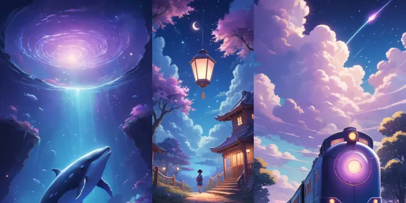 Makoto Shinkai Dreamy Cosmic Anime Art generated by undefined