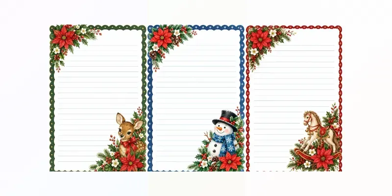 Clean Christmas Writing Papers