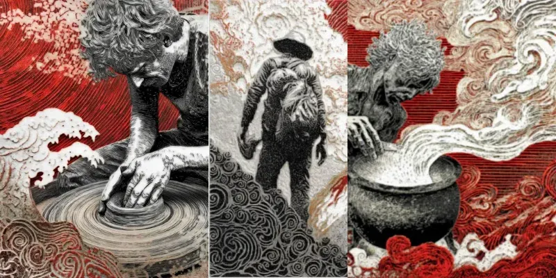 Dramatic Linocut Woodcut Engraving Art generated by undefined