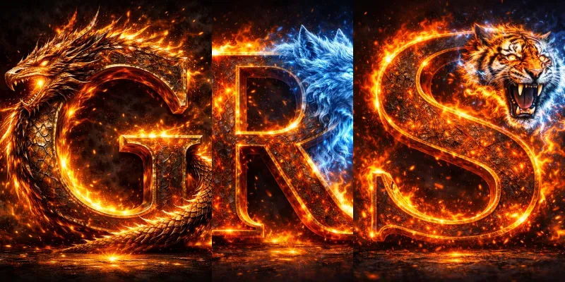 Epic Creature Fire Alphabets generated by undefined