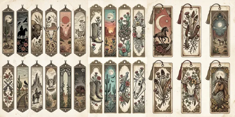 Vintage Western Bookmark Generator generated by undefined