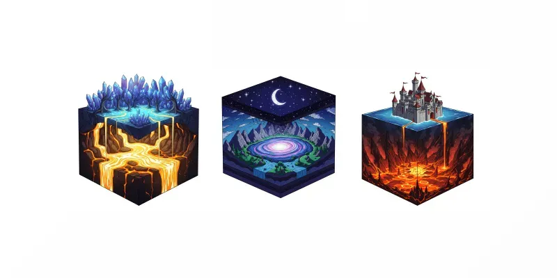 Cube Shaped Dioramas Art Style generated by undefined